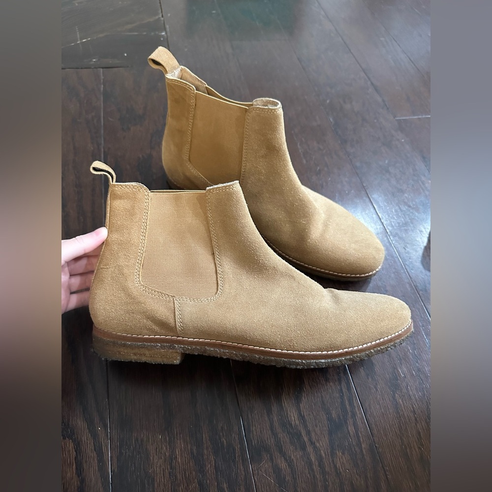 TOPMAN Tan Suede Chelsea Boots, size 12
